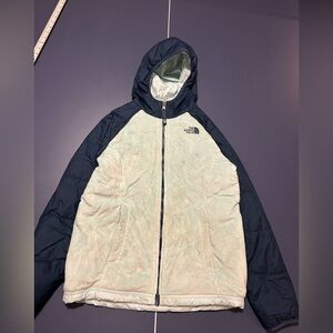 The North Face Black and Cream Fleece Jacket size girls large fits men XS-S